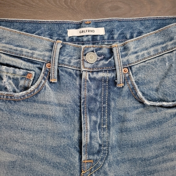 NEW Grlfrnd The Karolina Distressed High Rise Blue Jeans - Picture 5 of 6